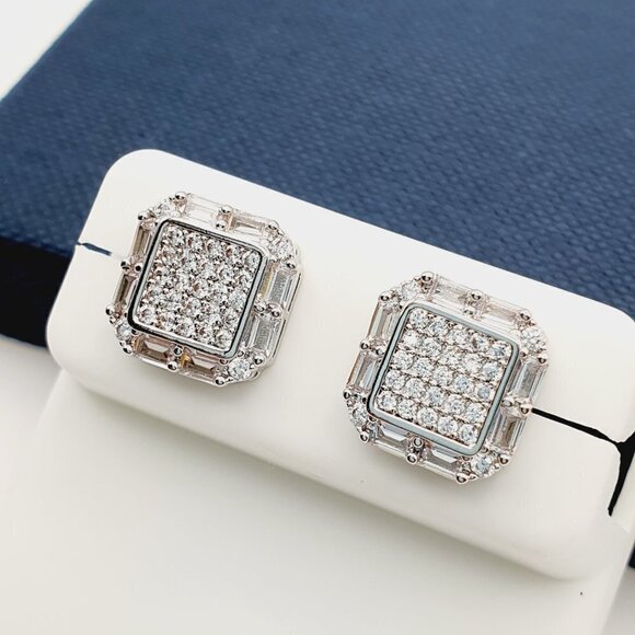 "925 Sterling Silver Plated CZ Earrings, EVBRS552 - Picture 2 of 10
